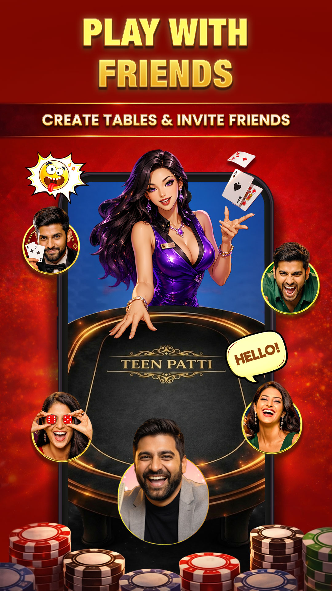 Play Teen Patti with Friends – Create Private Tables